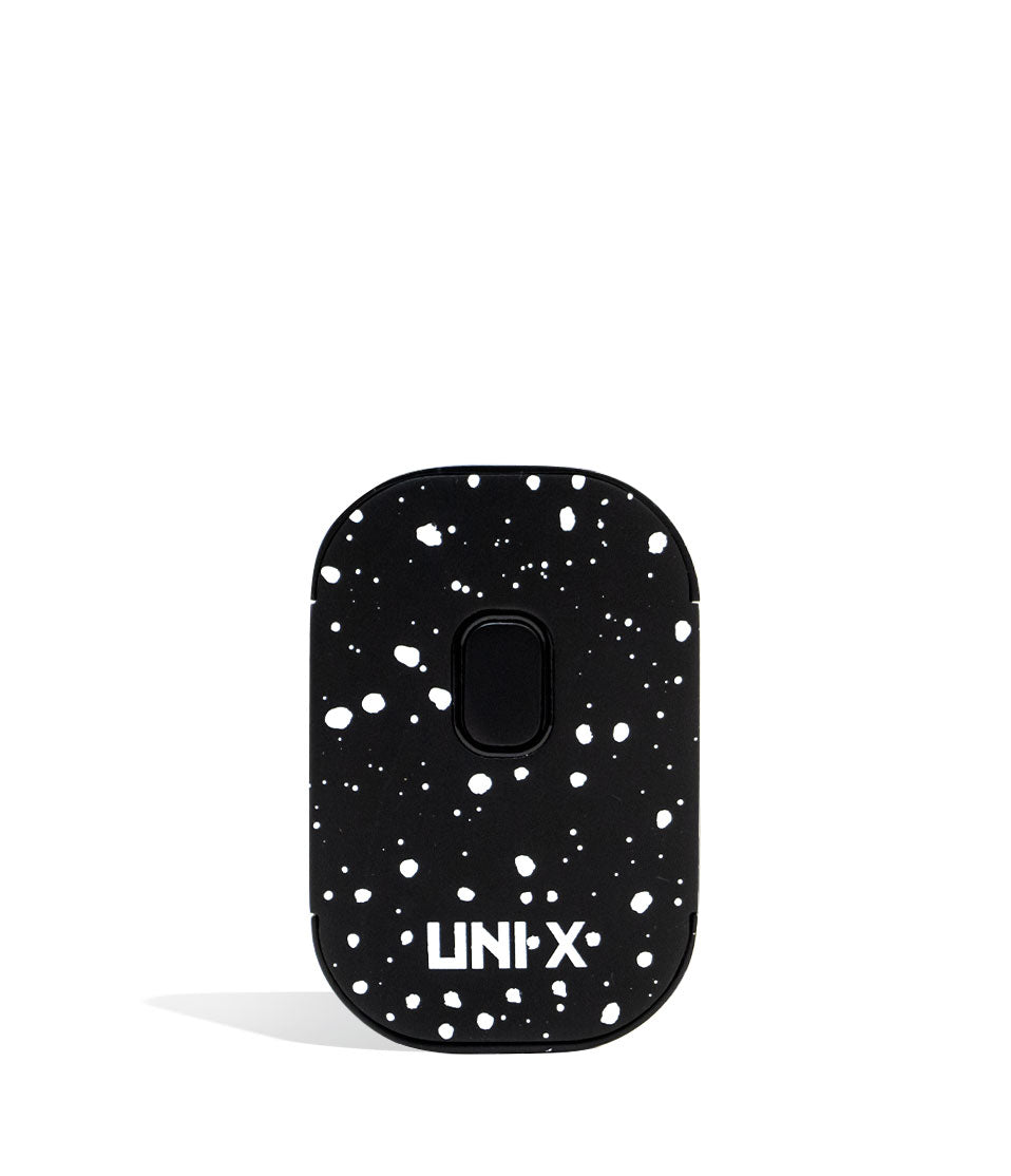 Black White Spatter Wulf Mods UNI X 510 Thread Battery front view on white background