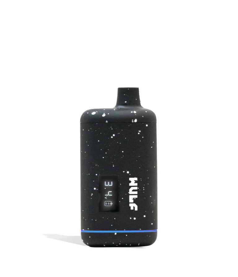 Black White Spatter Wulf Mods Recon 510 Thread Battery 9pk Front View on White Background