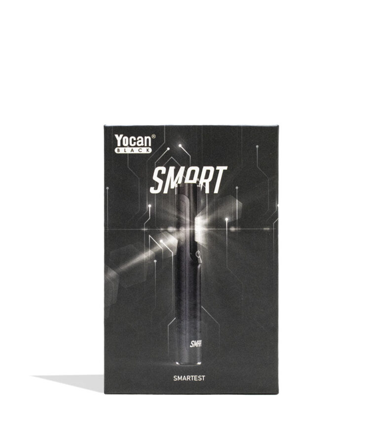 Black Yocan Black Smart 510 Thread Battery Packaging Front View on White Background