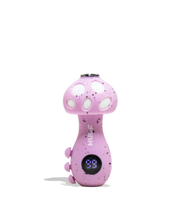 Pink Black Spatter Wulf Mods TRYP Mushroom Shaped Variable Voltage Battery 9pk Front View on White Background