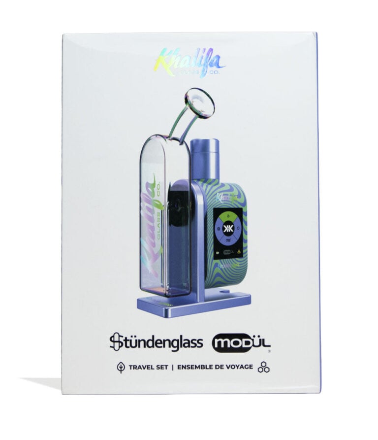 Stündenglass Wiz Khalifa Modul and Dok Deluxe Travel Set Packaging Front View on White Background