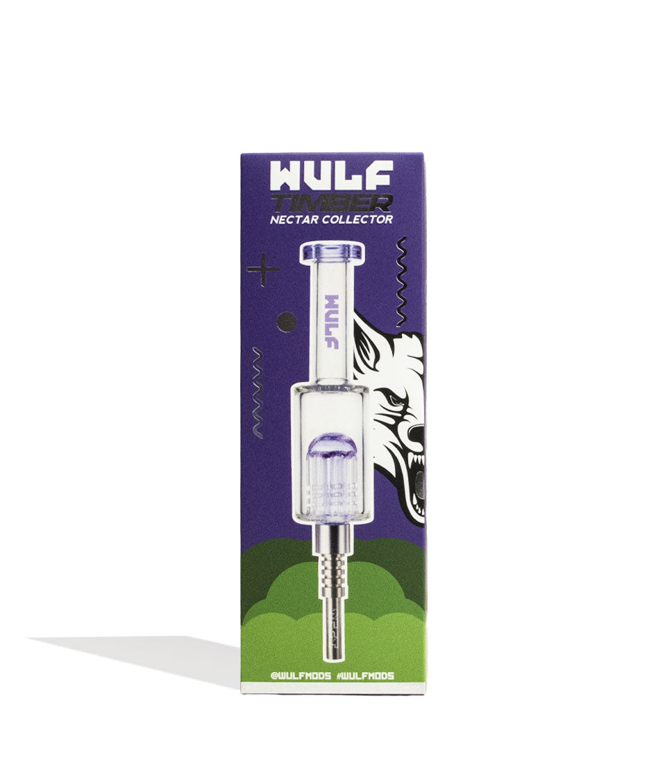 Purple Wulf Mods Timber Water Filtered Nectar Collector Packaging Front View on White Background