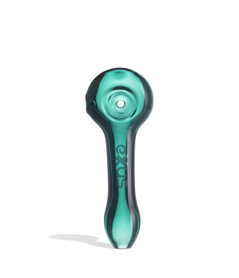 Green Exxus Vape Cave Hand Pipe 12pk Front View on White Background