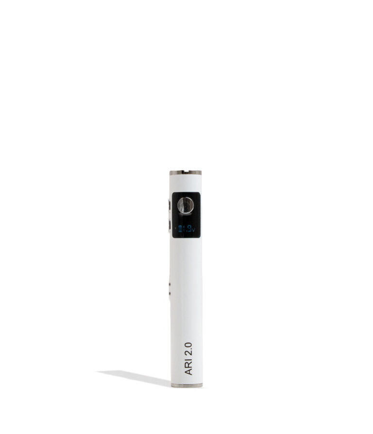White Yocan Ari 2.0 Variable Voltage Battery 15pk Front View on White Background