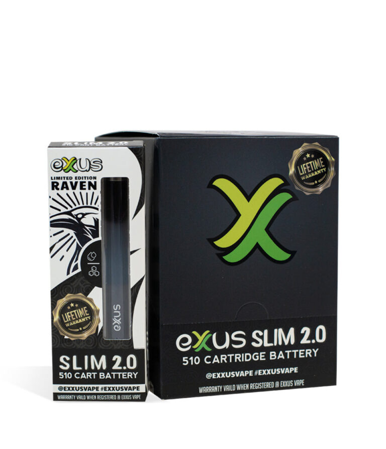 Raven Exxus Vape Slim 2.0 510 Thread Battery 12pk on white background