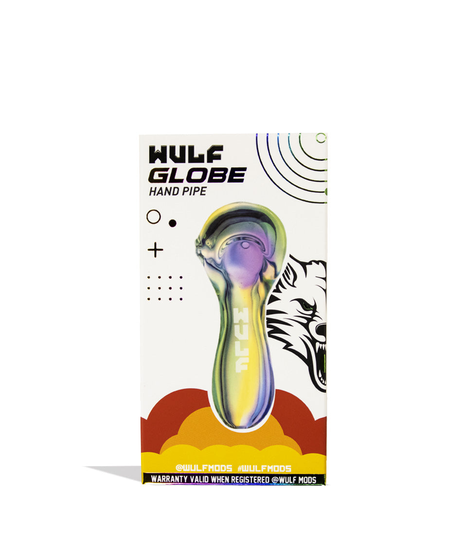 Full Color Wulf Mods Globe Hand Pipe 15pk Packaging Front View on White Background