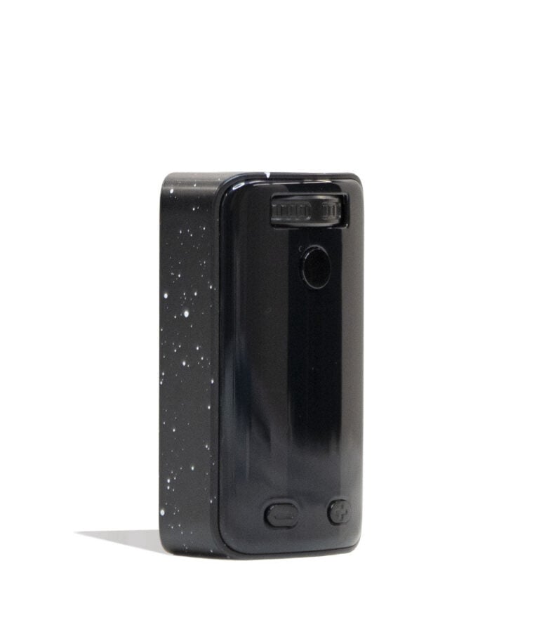 Black White Spatter Wulf Mods UNI 3.0 Universal Variable Voltage Battery Angle View on White Background