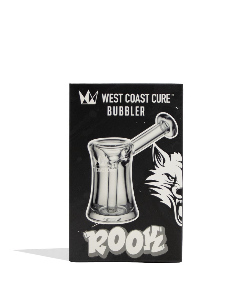 Clear West Coast Cure Rook Bubbler 6pk Packaging Front View on White Background