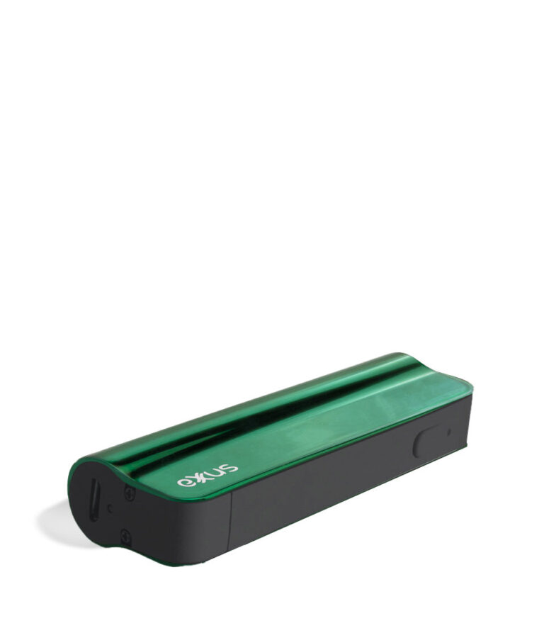 Crypto laying down Exxus Vape Snap VV 510 Thread Battery on white studio background