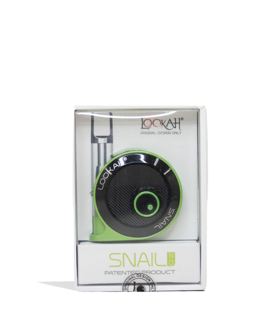 Green Lookah Snail 510 Thread Battery Packaging Front View on White Background