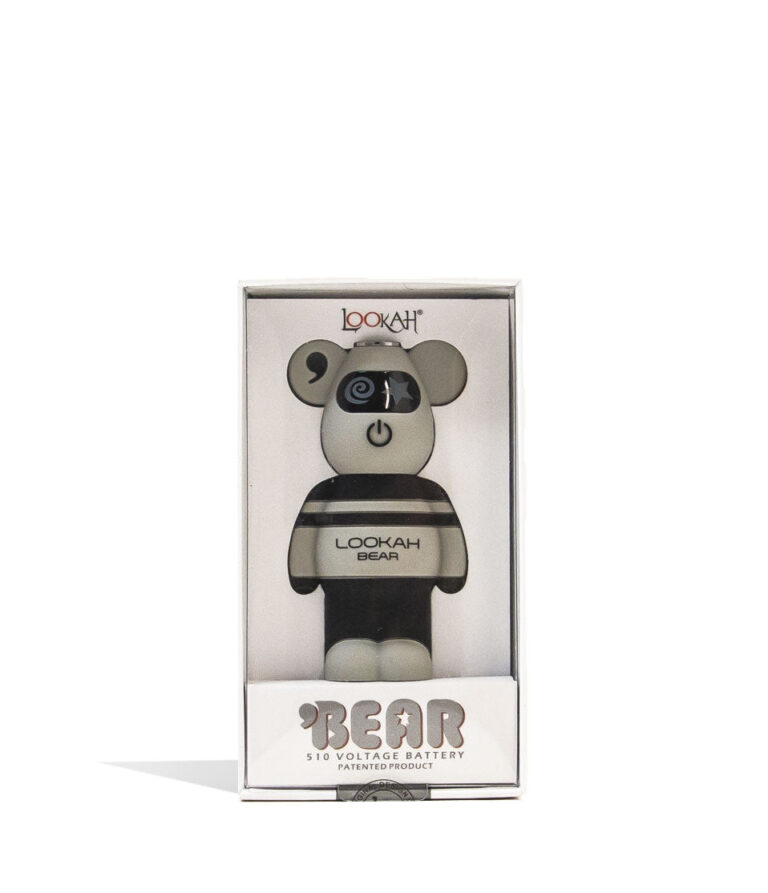 Gray Lookah Bear 510 Thread Battery Packaging Front View on White Background