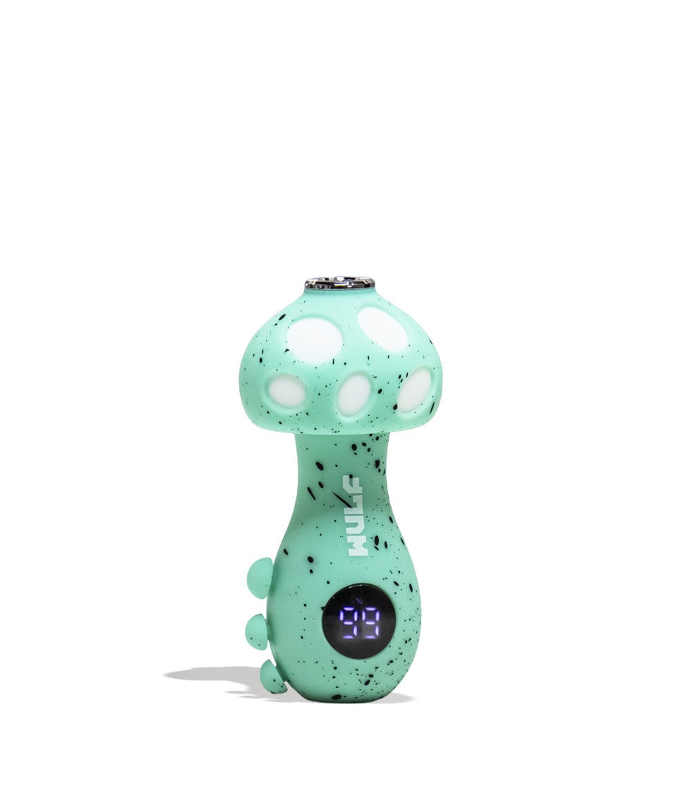 Teal Black Spatter Wulf Mods TRYP Mushroom Shaped Variable Voltage Battery 9pk Front View on White Background