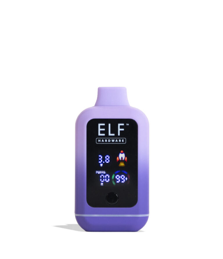 Purple Elf Hardware CannDual Extreme Variable Voltage Battery 10pk Front View on White Background