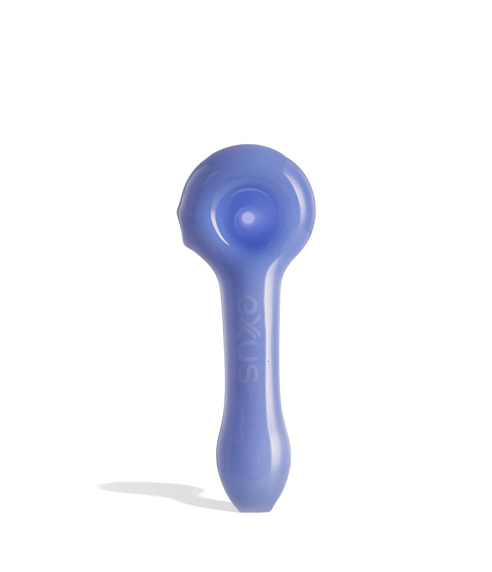 Milky Blue Exxus Vape Cave Hand Pipe 12pk Front View on White Background