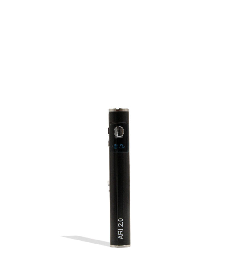 Black Yocan Ari 2.0 Variable Voltage Battery 15pk Front View on White Background
