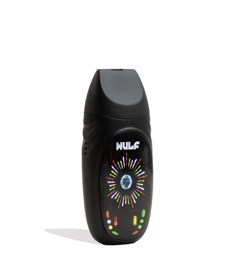 Black Wulf Mods Faze Portable Dry Herb Vaporizer Angle View on White Background
