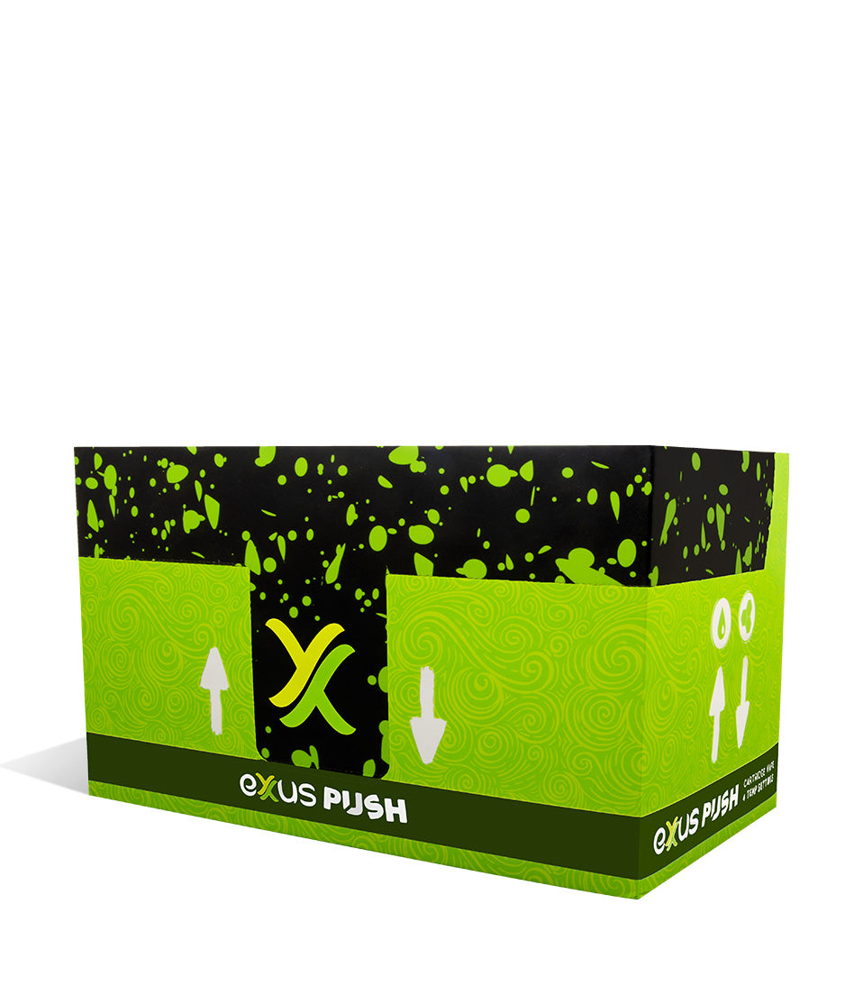 Black Green Spatter Exxus Vape Push 510 Thread Battery 12pk on white background