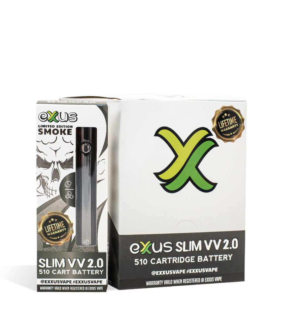 Smoke Exxus Vape Slim VV 2.0 510 Thread Battery 12pk on white background