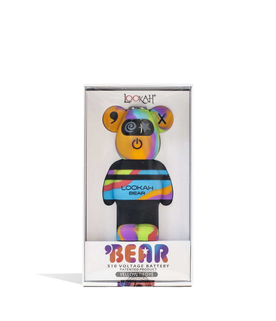 Rainbow Tiedye Lookah Bear Limited Edition 510 Thread Battery Packaging Front View on White Background