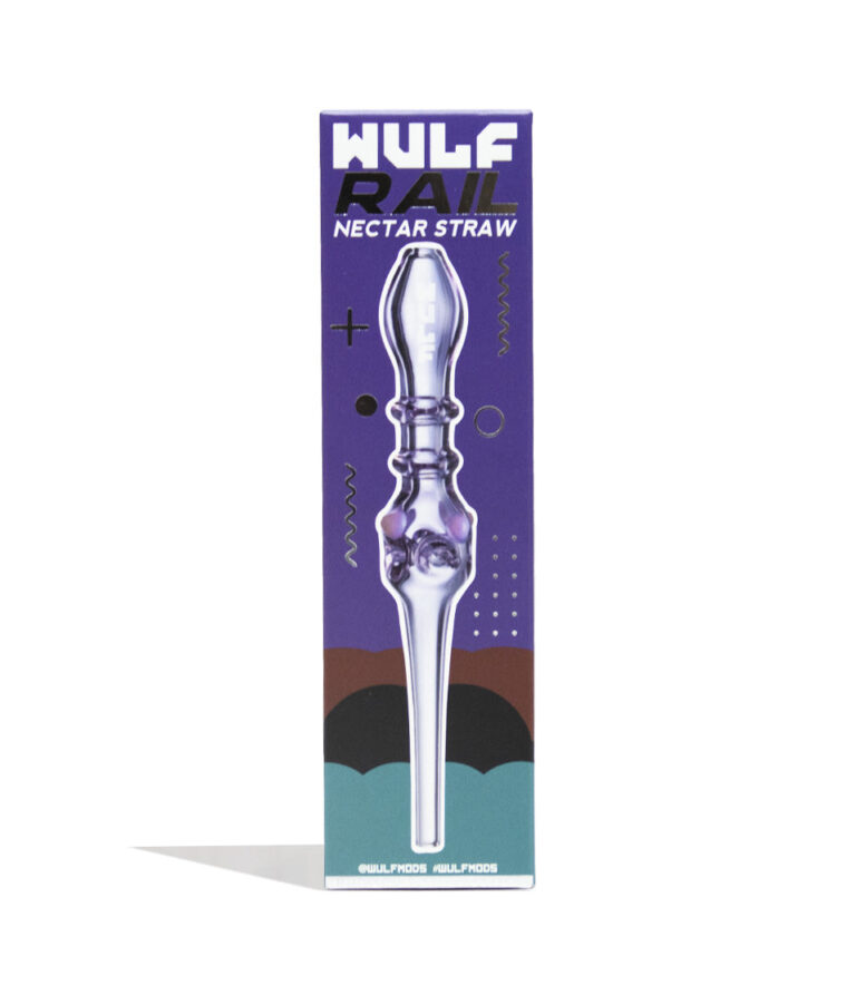 Purple Wulf Mods Rail Nectar Straw 15pk Packaging Front View on White Background