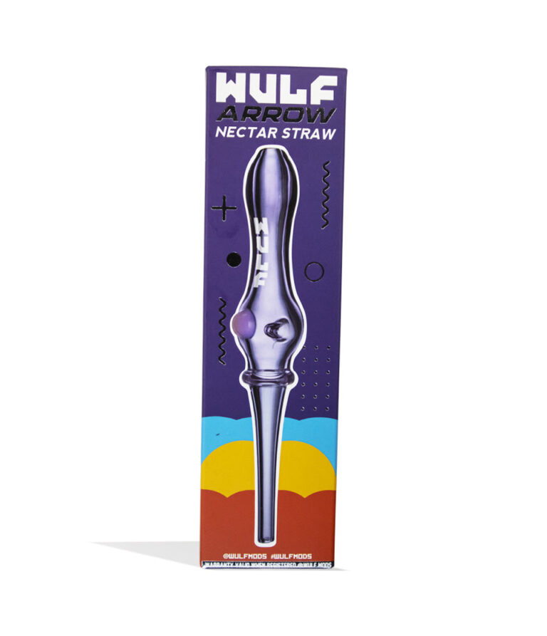 Purple Wulf Mods Arrow Nectar Straw 15pk Packaging Front View on White Background