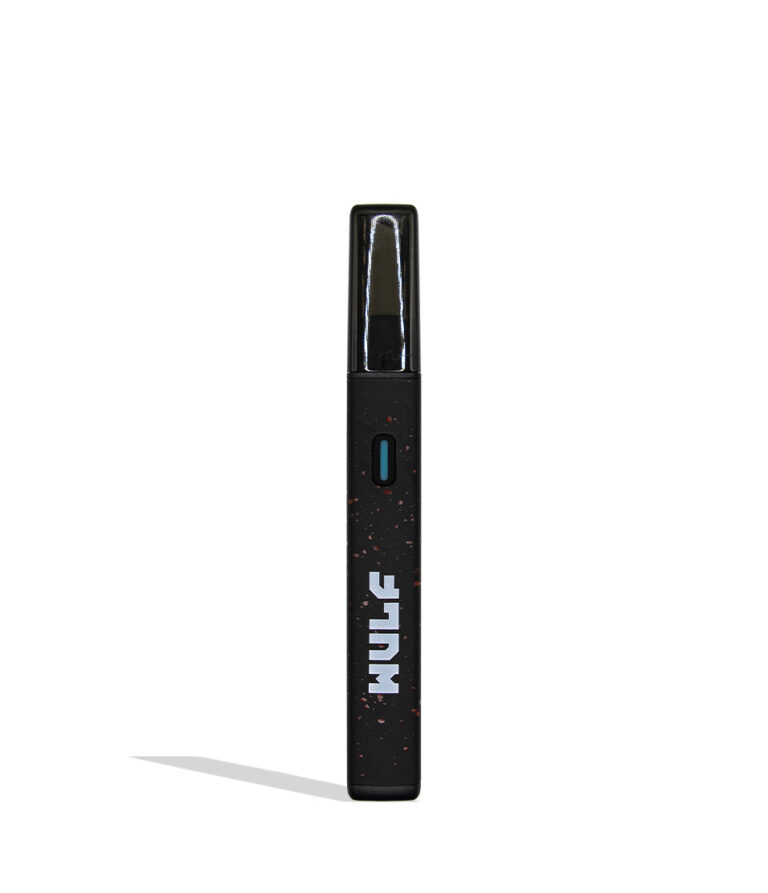 Wulf Slyce hot knife black red spatter on a white background