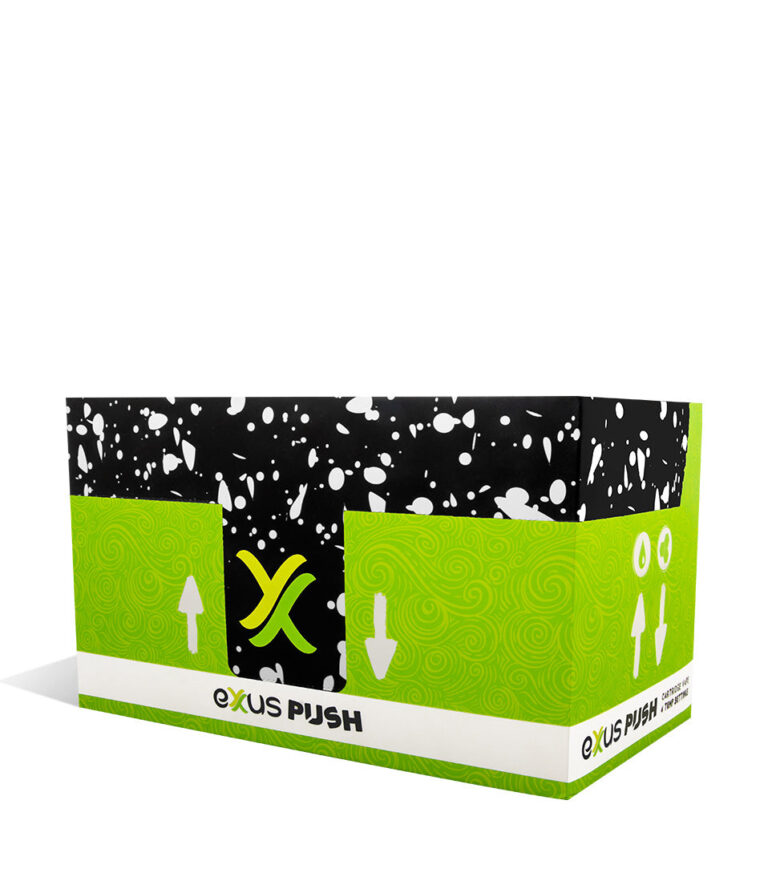 Black White Spatter Exxus Vape Push 510 Thread Battery 12pk on white background
