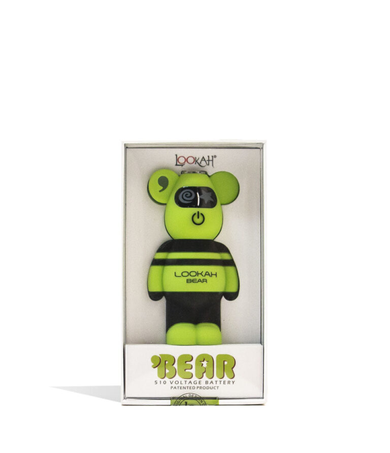Green Lookah Bear 510 Thread Battery Packaging Front View on White Background