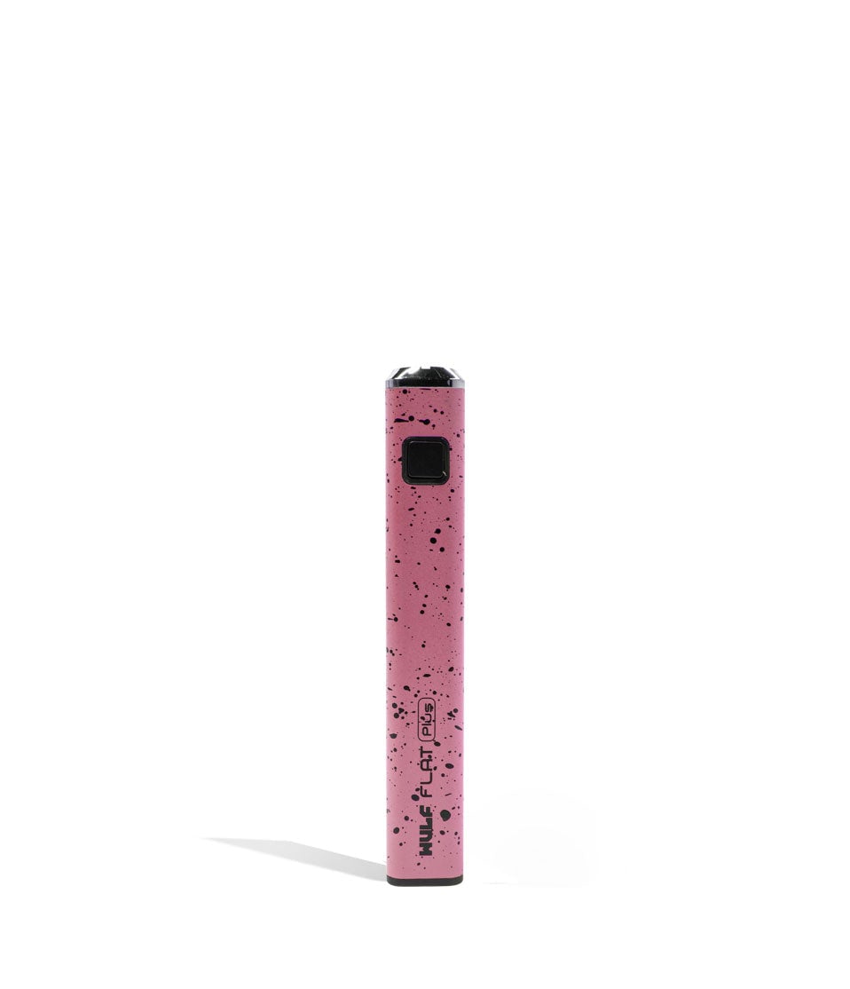 Pink Black Spatter Wulf Mods Flat Plus 510 Thread Battery 12pk on white background