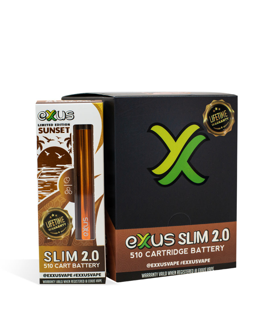 Sunset Exxus Vape Slim 2.0 510 Thread Battery 12pk on white background