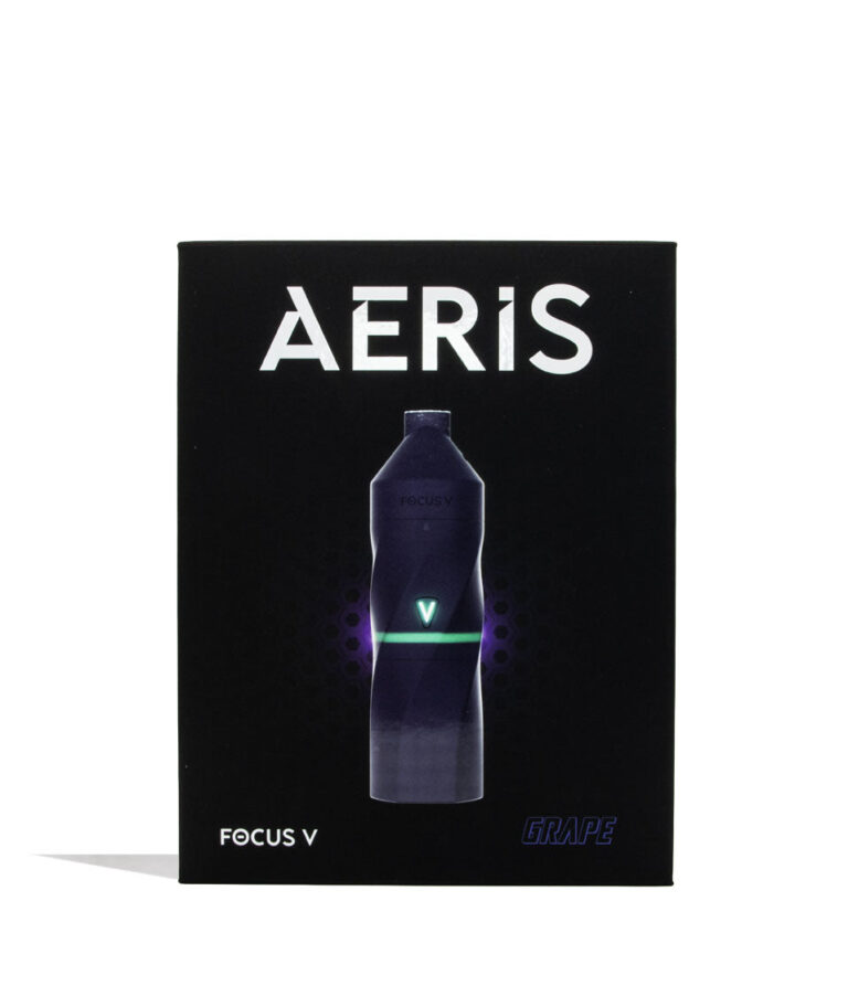 Grape Focus V Aeris Portable Concentrate Vaporizer Packaging Front View on White Background