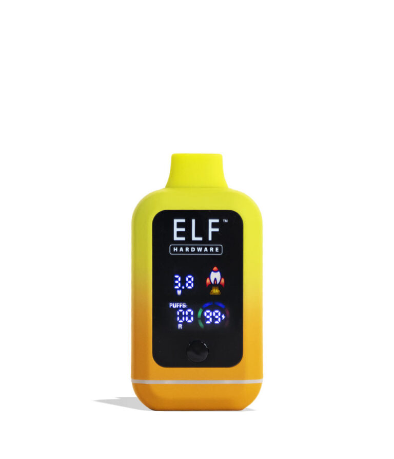 Yellow Elf Hardware CannDual Extreme Variable Voltage Battery 10pk Front View on White Background