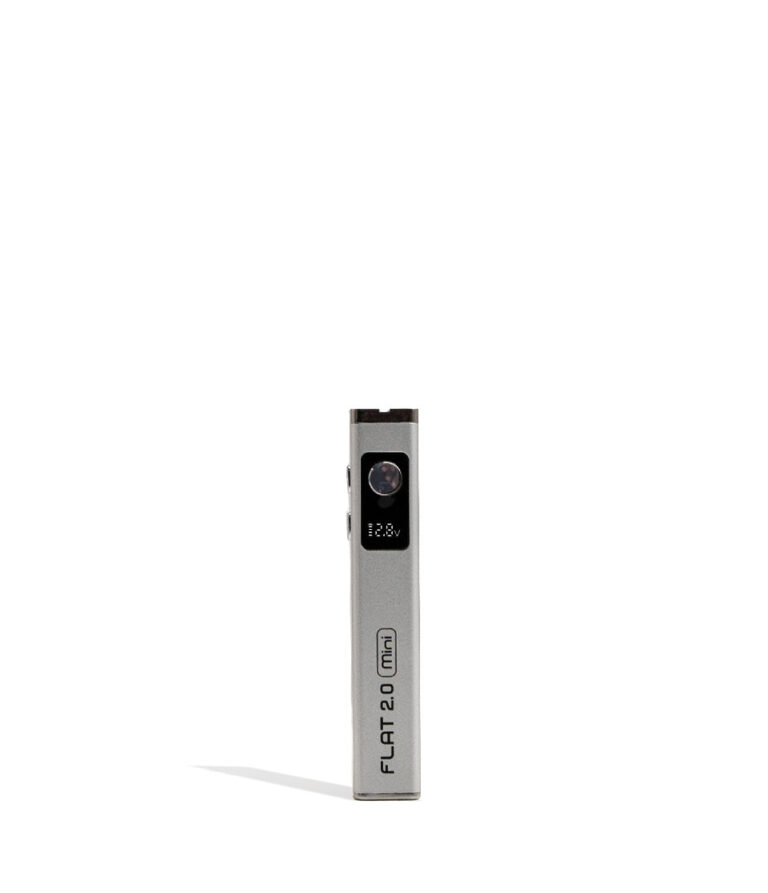 Silver Yocan Flat Mini 2.0 Variable Voltage Battery 12pk Front View on White Background