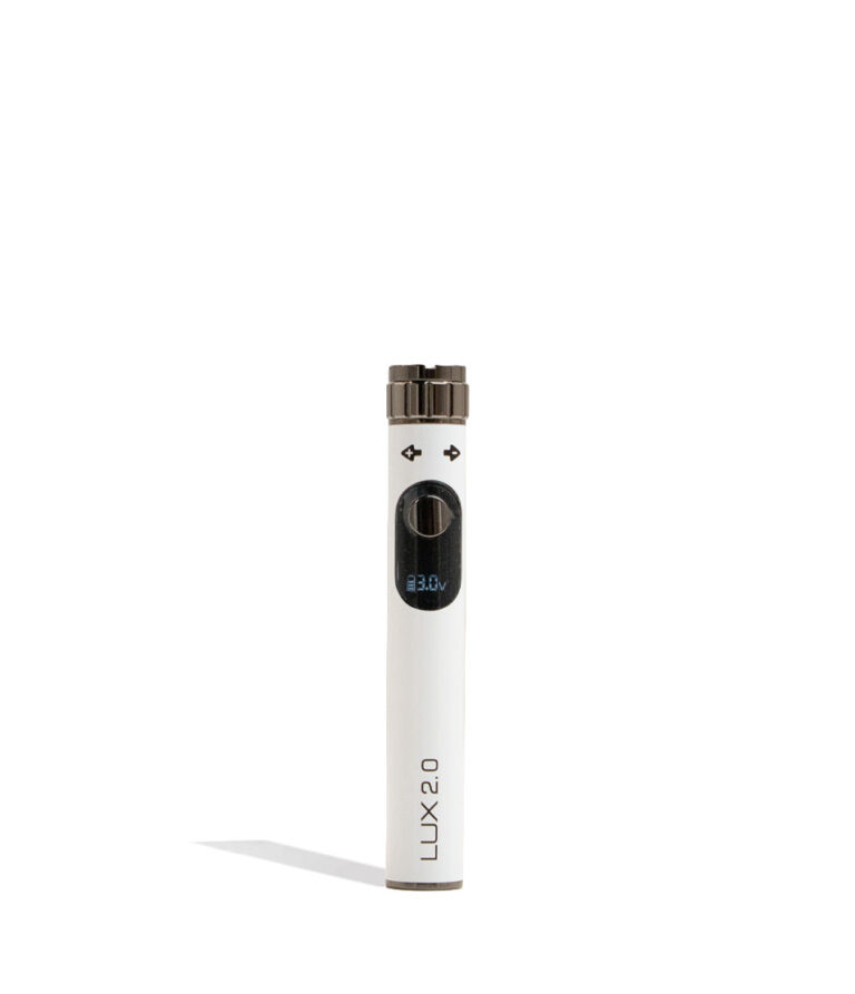 White Yocan Lux 2.0 Variable Voltage Battery 15pk Front View on White Background