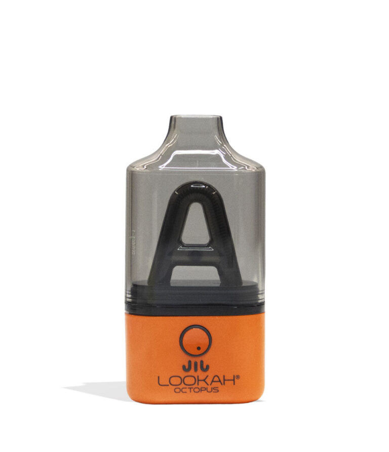 Orange Lookah Octopus Dab Rig Vaporizer Front View on White Background
