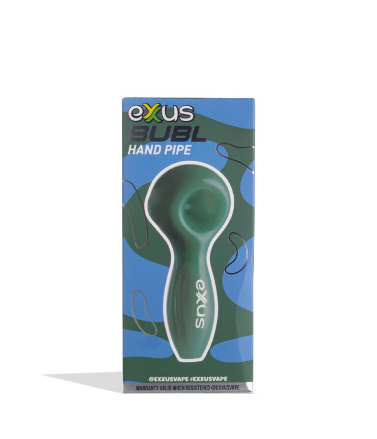 Jade Green Exxus Vape BUBL Hand Pipe 12pk Packaging Front View on White Background