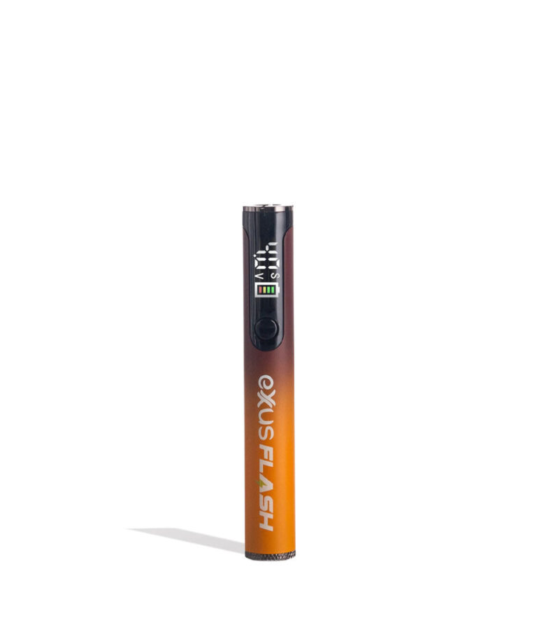 Sunset Exxus Vape Flash Flashlight and 510 Variable Voltage Battery 12pk Front View on White Background