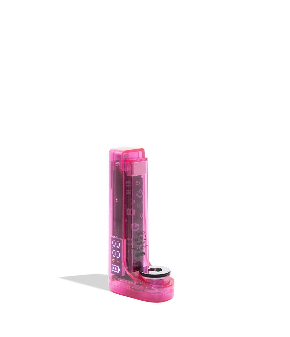 Pink electronic vape battery device on a white background