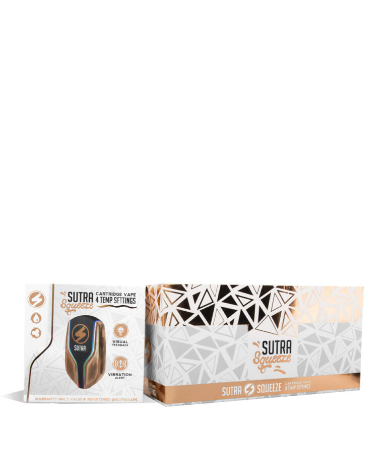 Bronze w/single pack Sutra Vape Squeeze 510 Thread Battery 6pk on white background