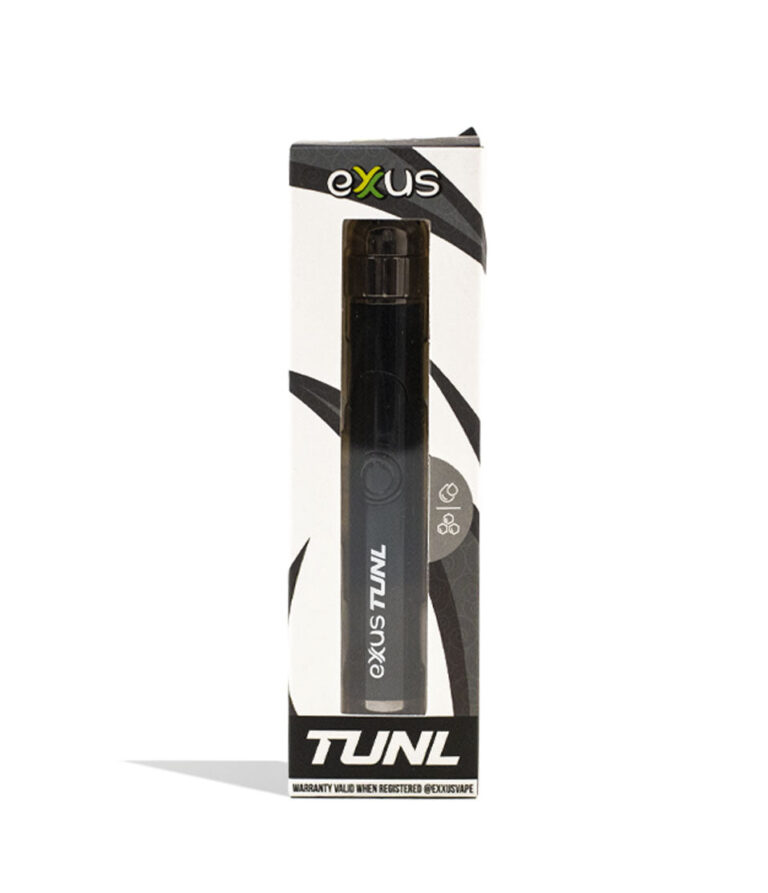 Black Exxus Vape TUNL 510 Thread Battery 12pk Packaging Front View on White Background