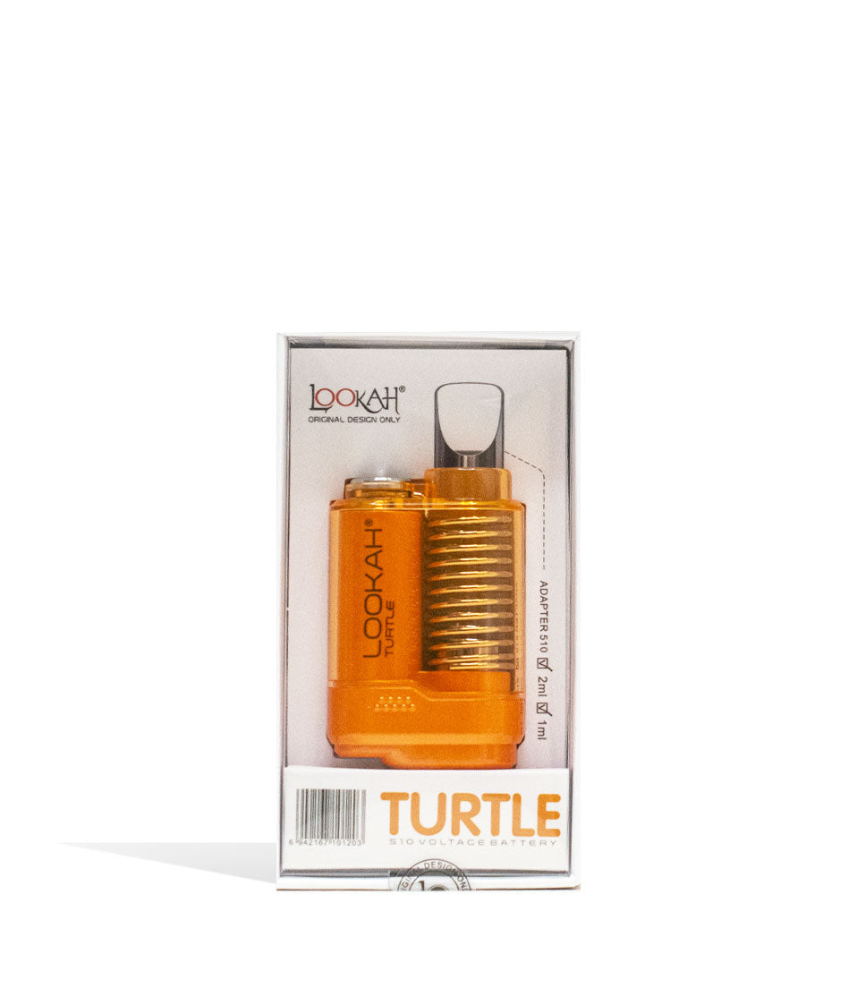 Orange Lookah Turtle 2g 510 Thread Battery Packaging Front View on White Background
