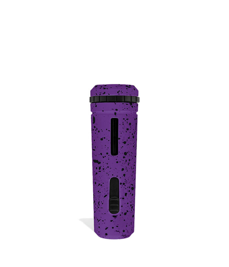 Purple Black Spatter back view Wulf Mods UNI Adjustable 510 Thread Battery on white studio background