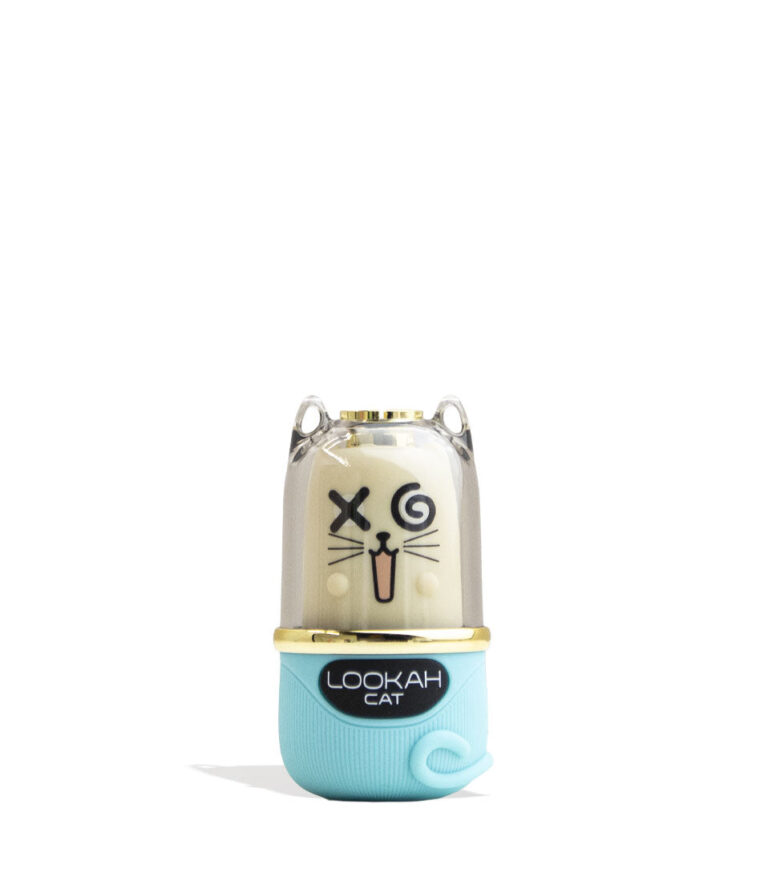 Cyan Lookah Cat 510 Variable Voltage Battery Front View on White Background