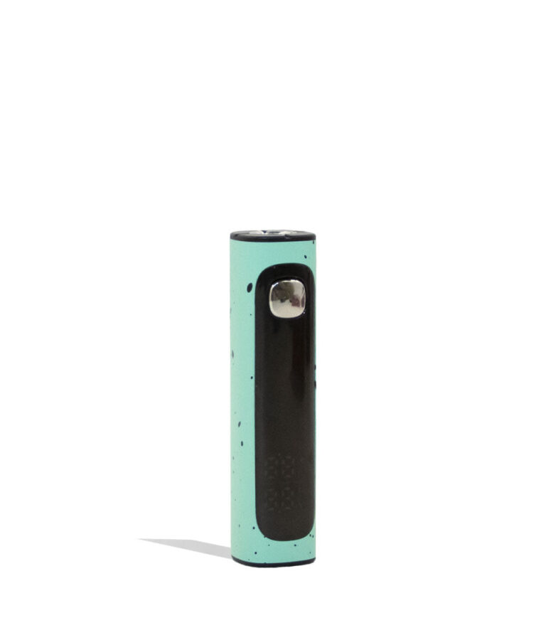 Teal Black Spatter Wulf Mods Pro Digit Variable Voltage Battery 15pk Side View on White Background