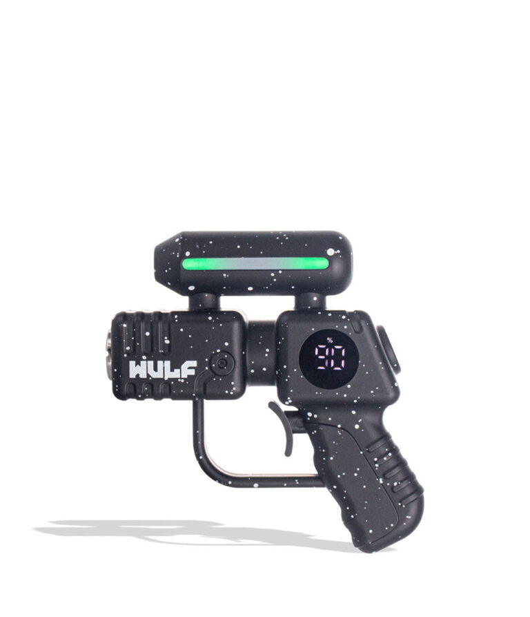 Black White Spatter Wulf Mods Zapp Variable Voltage Battery on white background