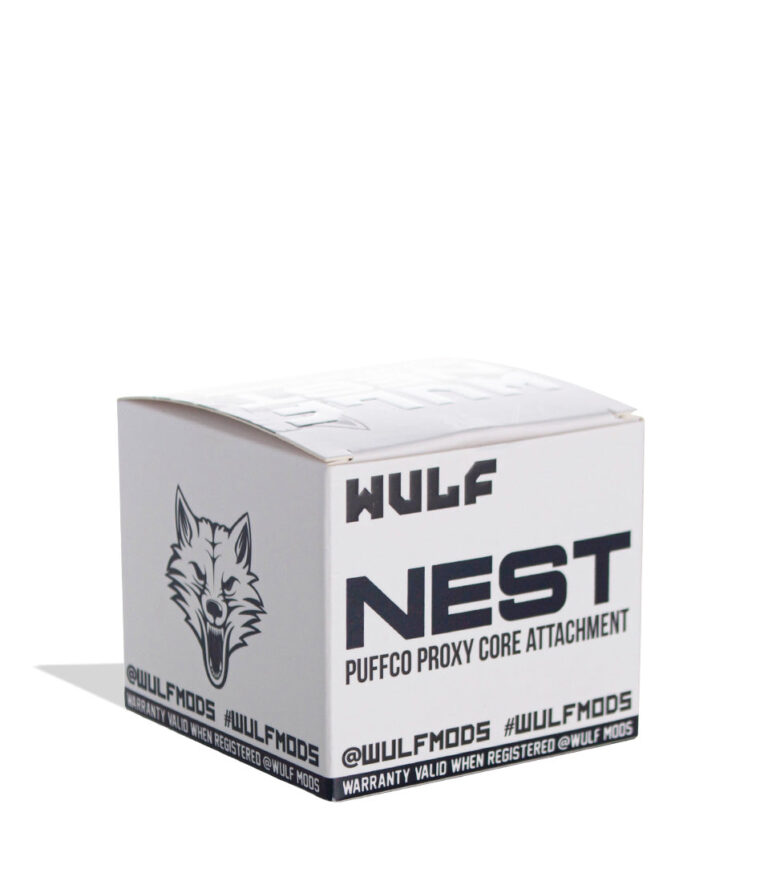 WULF Nest Puffco Proxy core attachment retail box in black, front view