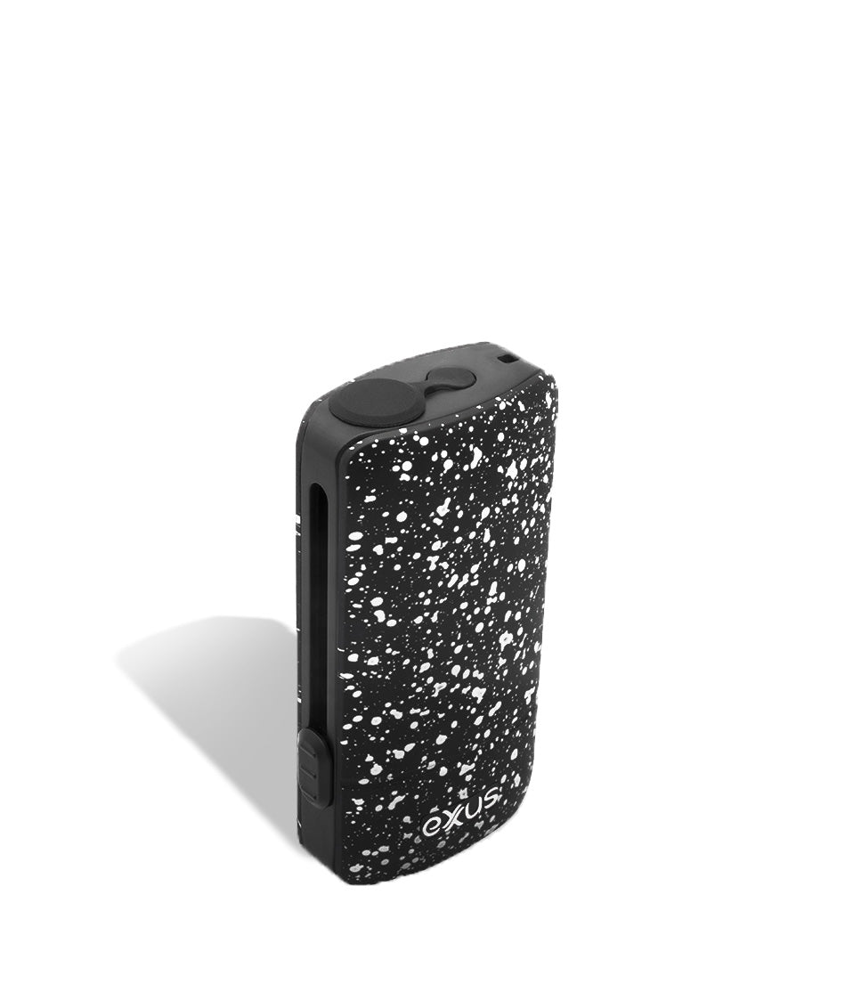 Black White Spatter Exxus Vape Push 510 Thread Battery on white background