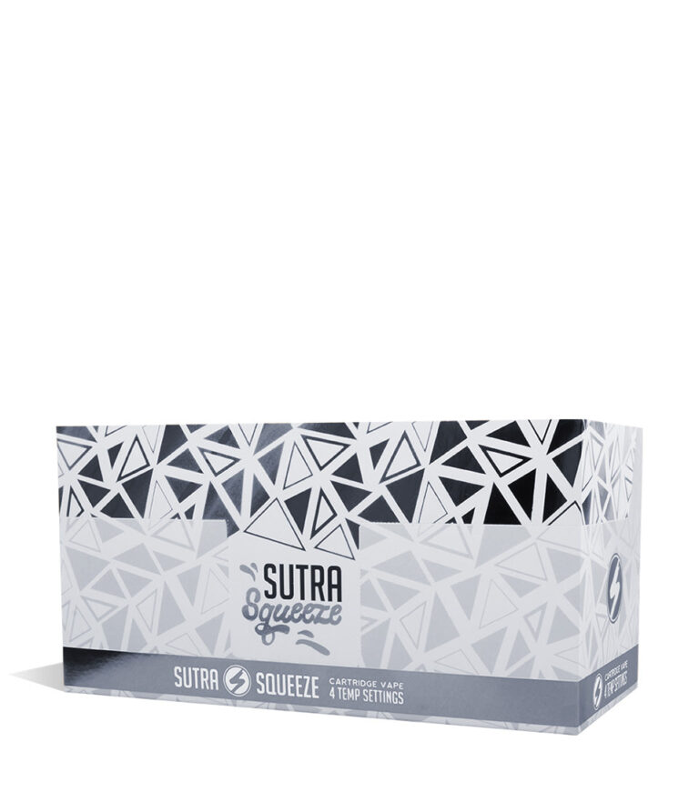 Silver front view Sutra Vape Squeeze 510 Thread Battery 6pk on white background