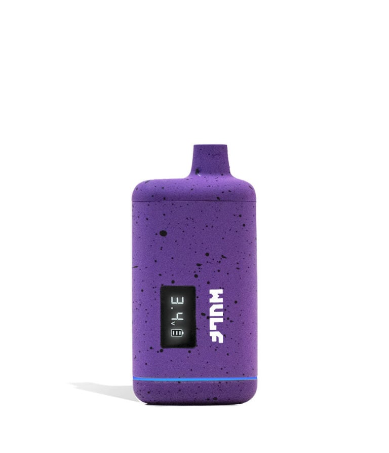 Purple Black Spatter Wulf Mods Recon 510 Thread Battery 9pk Front View on White Background