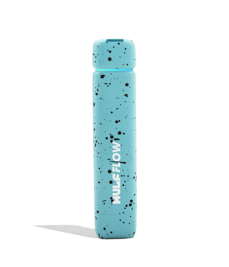Teal Black Spatter Wulf Mods Flow Auto Flow 510 Voltage Battery 10pk Front View on White Background